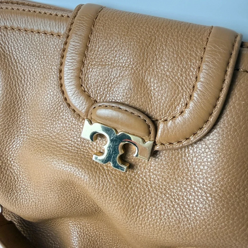 Tory Burch Leather Sammy Tote Bag,‎ Brown